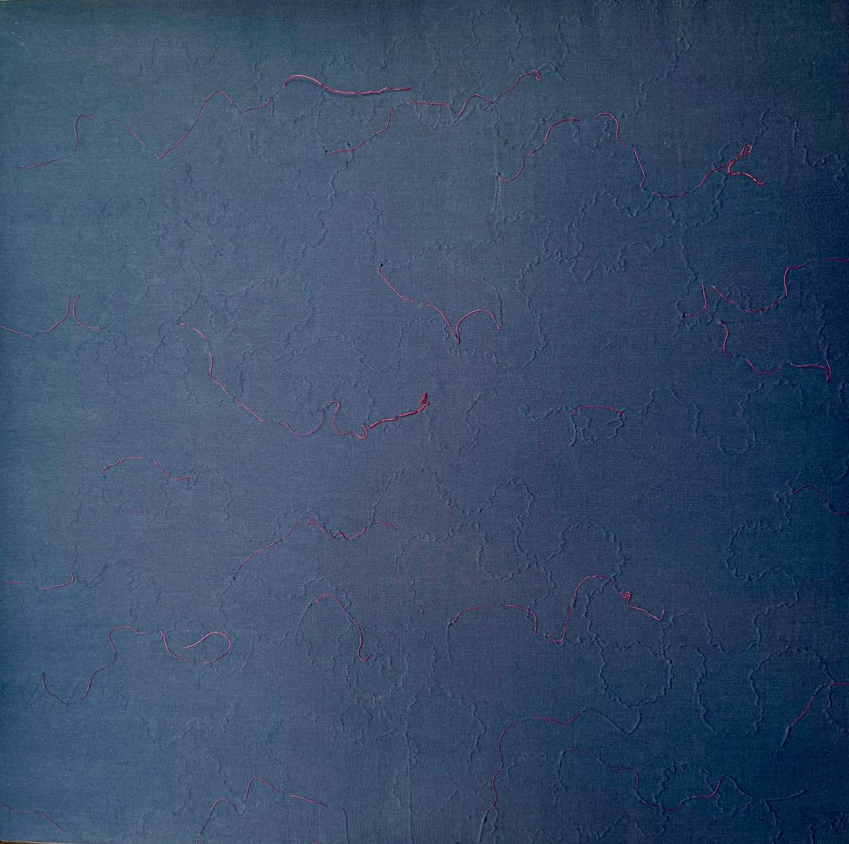 Growing Within I, 2025, ply, fabric, synthetic thread, cotton thread, glue, ink, acrylic color