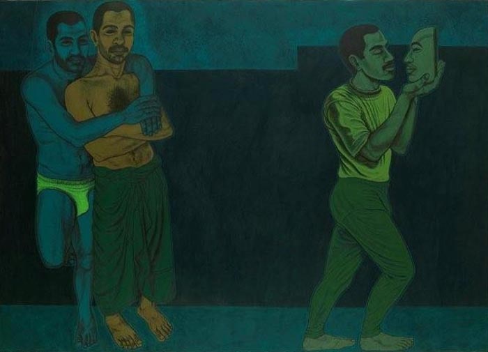 Anwar Saeed Two = One 2010 Acrylic on canvas 60 x 84 in NFS