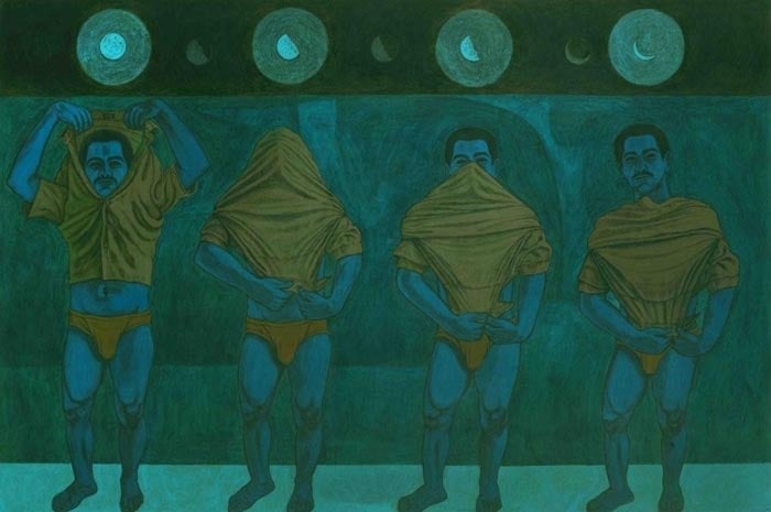 Anwar Saeed Speed of Light Is the Speed of Darkness 2009 Acrylics and charcoal on paper 40 x 59 in NFS