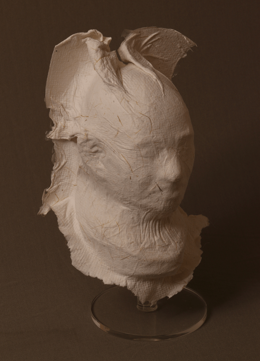 Ravikumar Kashi Shroud of Bapu - 3, 2020 Cast cotton rag pulp 9h x 6.5w x 4.5d in