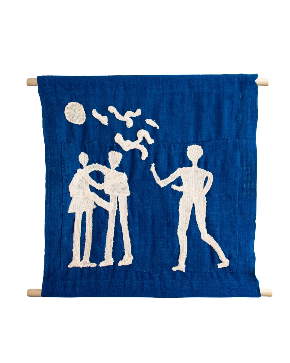 in my dream, we drank whisky and danced our first and last time, 2025, Indigo kala cotton