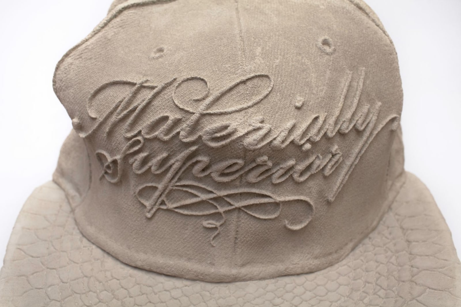 Katja Larsson   Materially Superior (Detail), 2021  Jesmonite, Portland stone  27.17 x 20.87 x 12.6 in