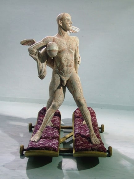 BATTLE OF ANGELS 2008 Fiber glass and wood 63 x 47 x 45 in.  NFS