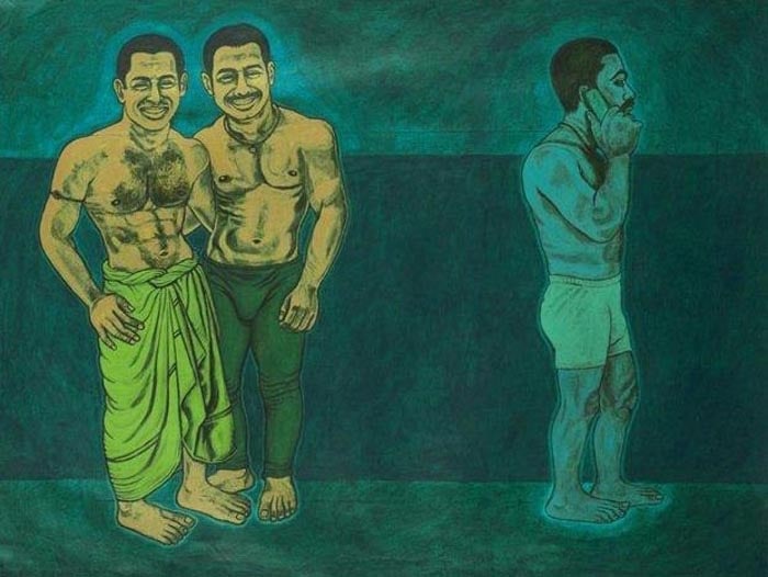 Anwar Saeed Together or Otherwise 2010 Acrylic on paper 22.5 x 29.6 in NFS