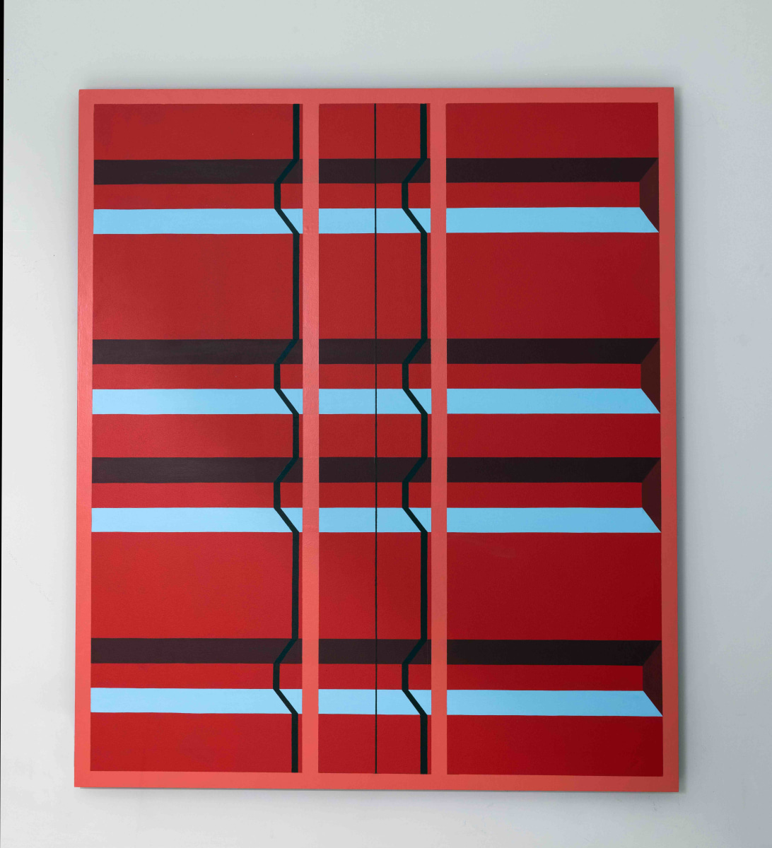 Seher Naveed  Door 2, 2021  Paint on HDF  48 x 56 in