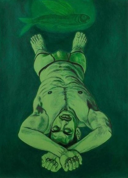 Anwar Saeed Dreams Involving Water 2010 Acrylic on paper 41 x 29 in