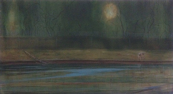 Sujith S.N., Untitled 6, 2018, Watercolor on paper, 26 x 47 in