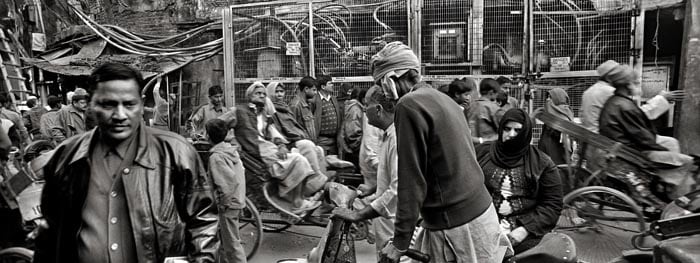 Raghu Rai TURKMAN GATE, DELHI 2005 Digital scan of photographic negative on archival paper 20 x 54 in.