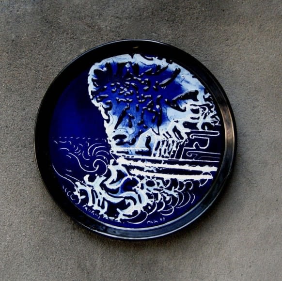 SAILING IN THE STORM 2008 Enamel 12 x 12 in.  NFS