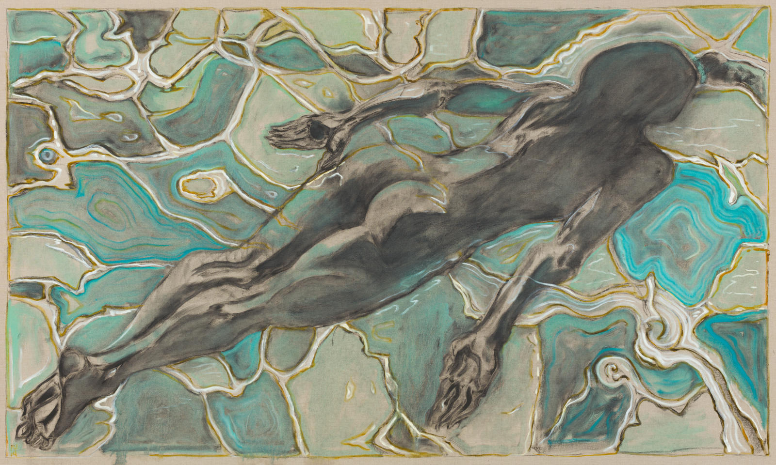 BILLY CHILDISH, swimmer under water, 2019