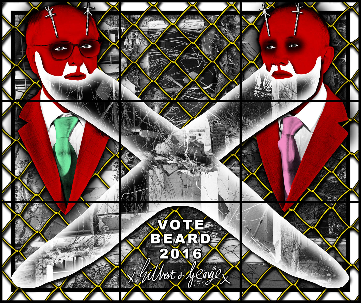 GILBERT &amp;amp; GEORGE, VOTE BEARD, 2016