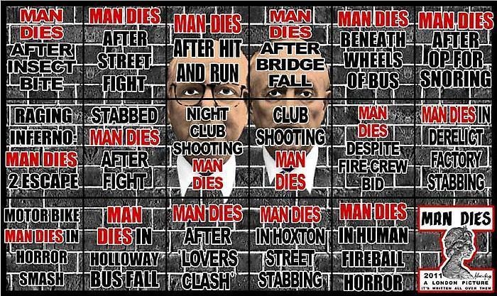 GILBERT &amp;amp; GEORGE, MAN DIES, 2011