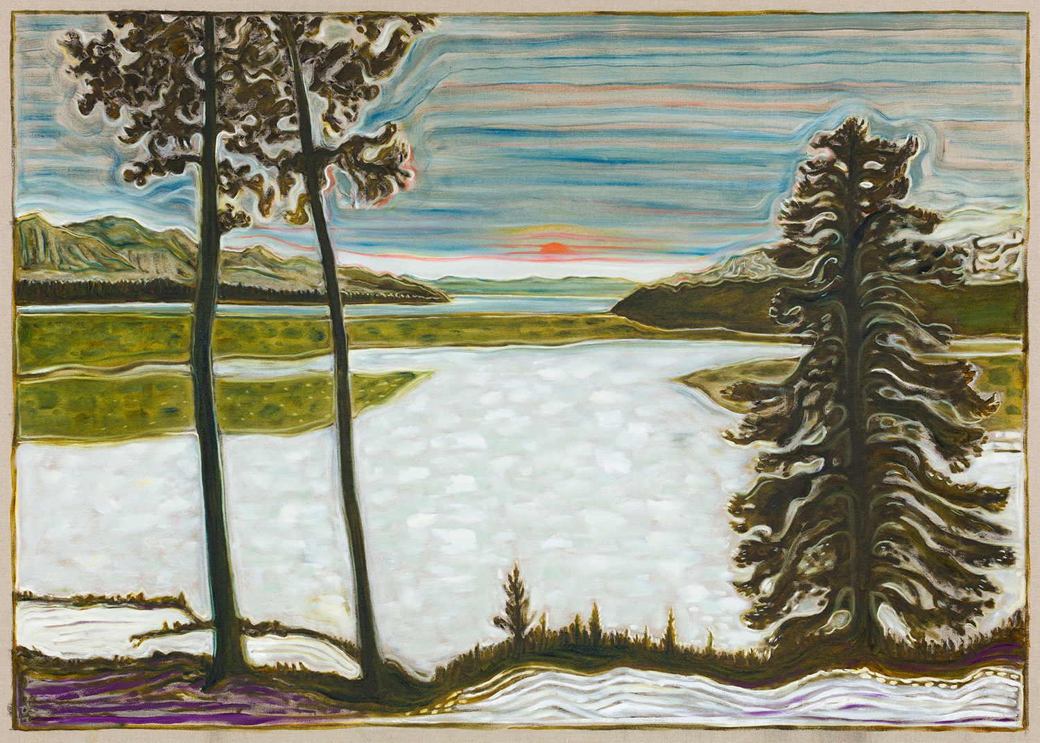 BILLY CHILDISH, midnight sun / frozen lake, 2017