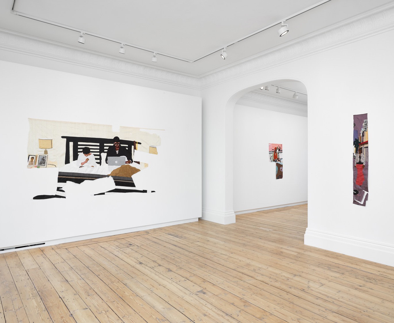 Billie Zangewa:&nbsp;Running Water, Installation view, London