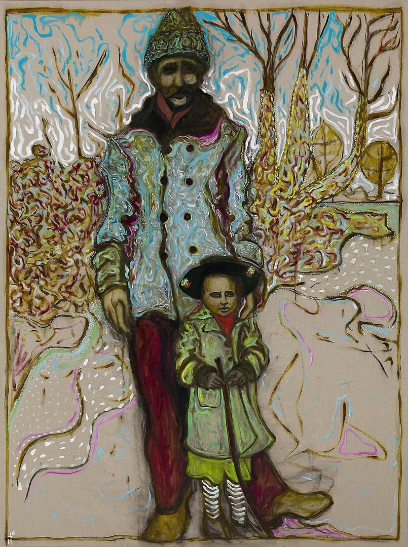 BILLY CHILDISH girl with stick, 2013