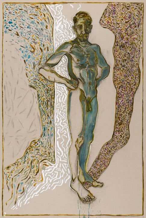 BILLY CHILDISH nude self portrait, 2015