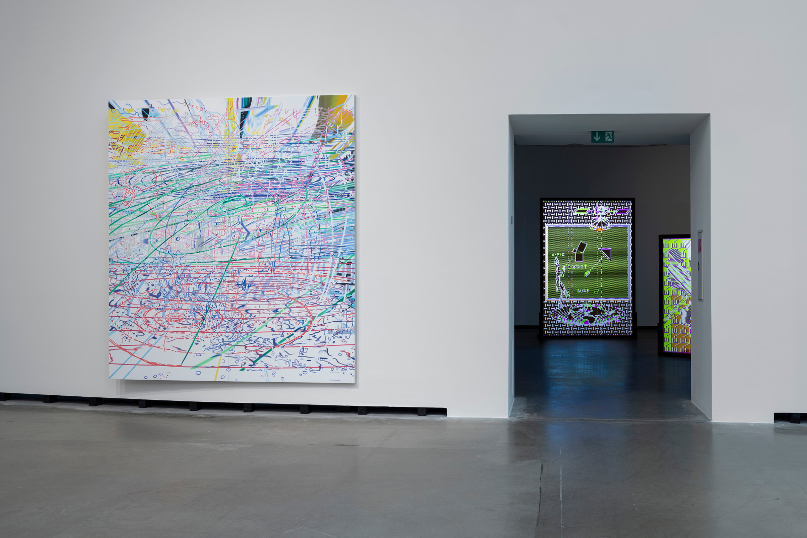 Between pixel and pigment: Hybrid painting in post-digital times. Installation view, 2024. Kunsthalle Bielefeld, Germany.