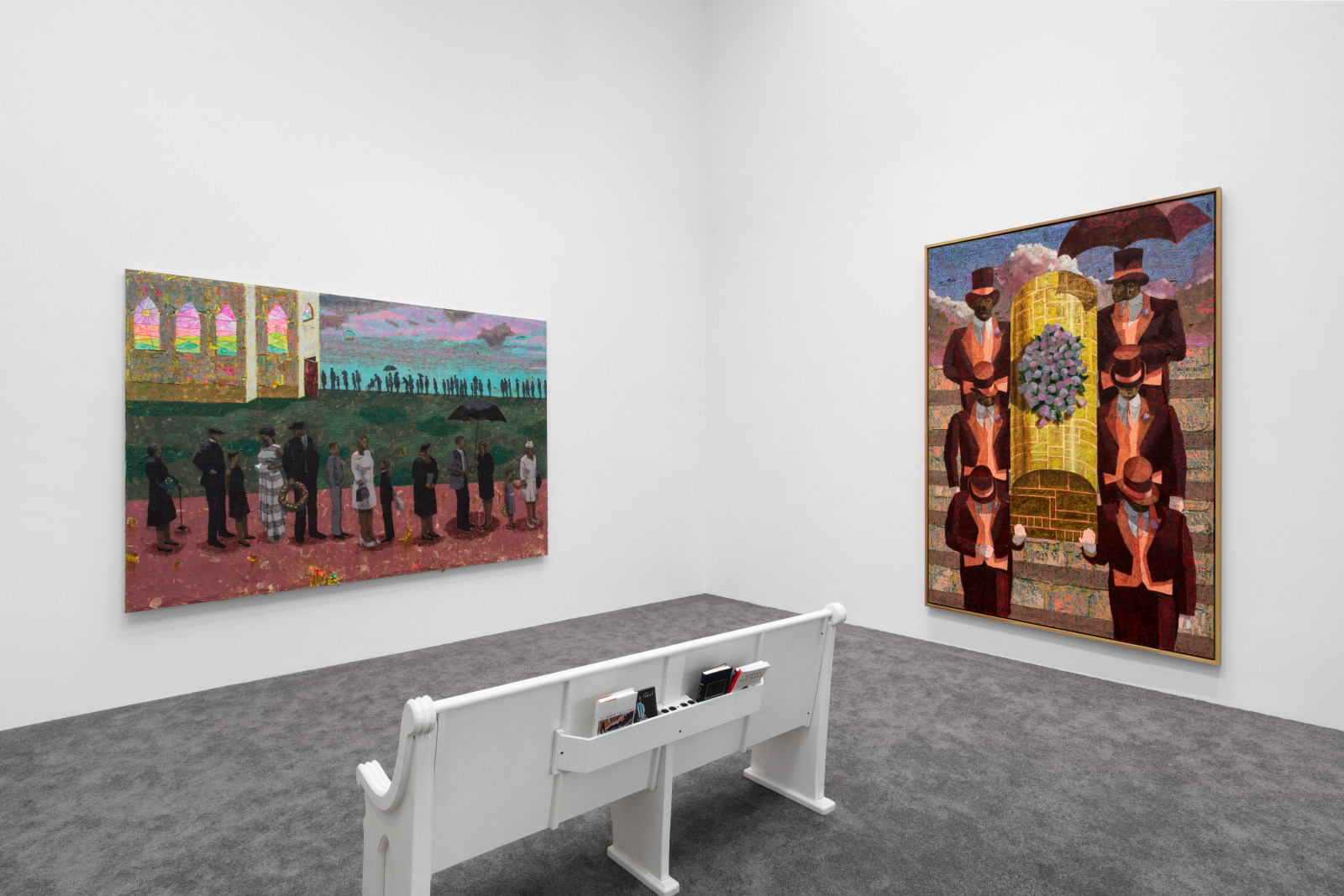 Derek Fordjour: SELF MUST DIE. Installation view. Petzel Gallery, New York. November 12 - December 19, 2020.