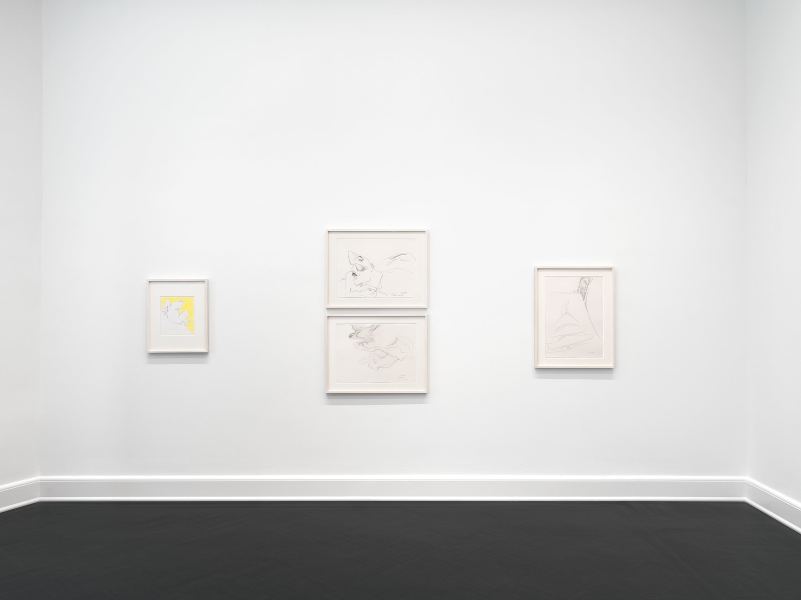 Installation view, Maria Lassnig, Drawings, Petzel, 2024