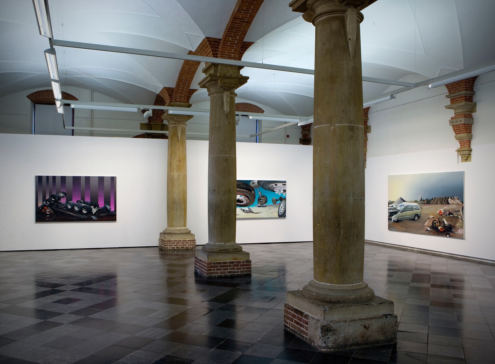 Installation view, Dirk Skreber,&nbsp;Killer Wheels, Frans Hals Museum, Haarlem, Netherlands, 2009