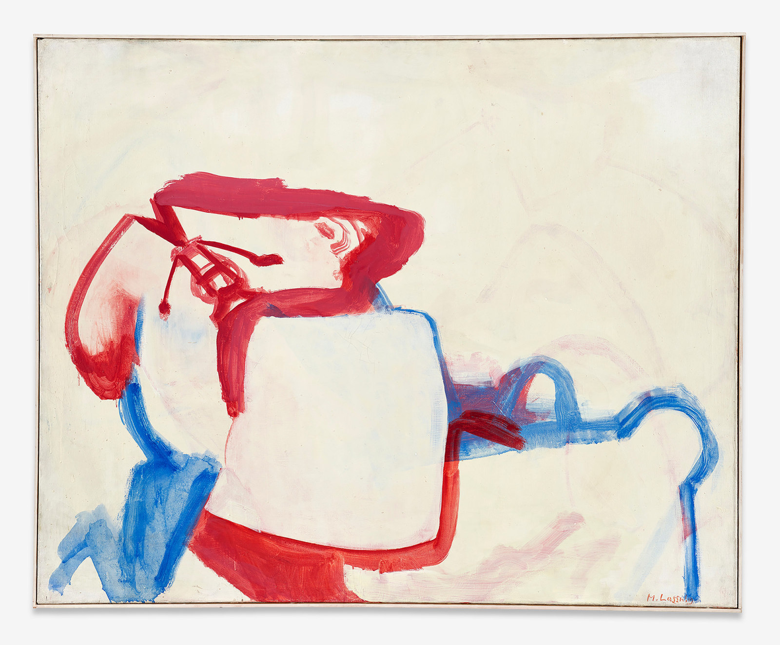 Maria Lassnig, Rot-blaue Figuration