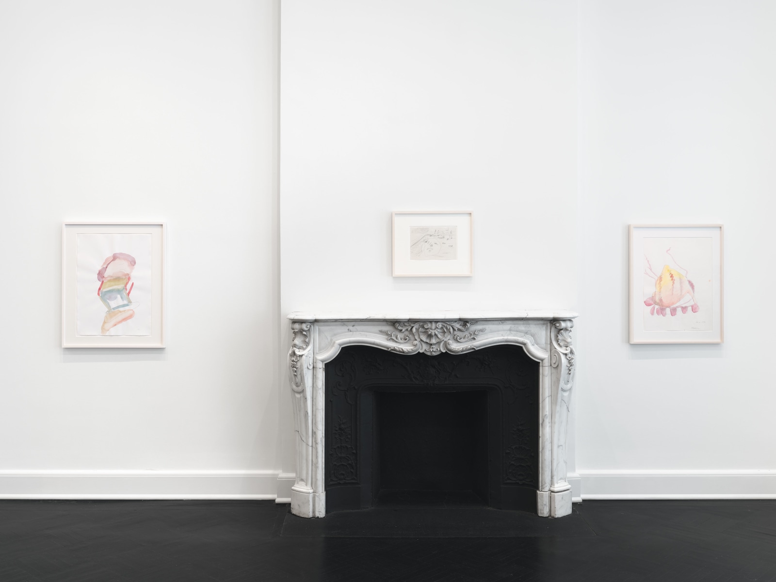 Installation view, Maria Lassnig, Drawings, Petzel, 2024