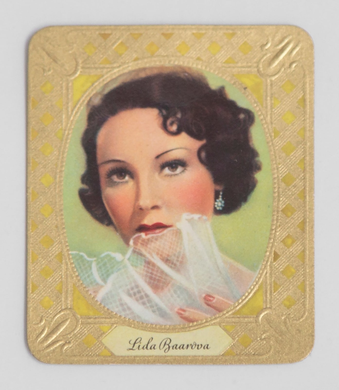 German cigarette card of L&iacute;da Baarov&aacute;, 1936