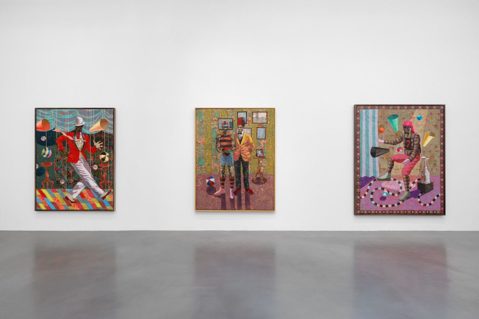 Derek Fordjour: SELF MUST DIE. Installation view. Petzel Gallery, New York. November 12 - December 19, 2020.