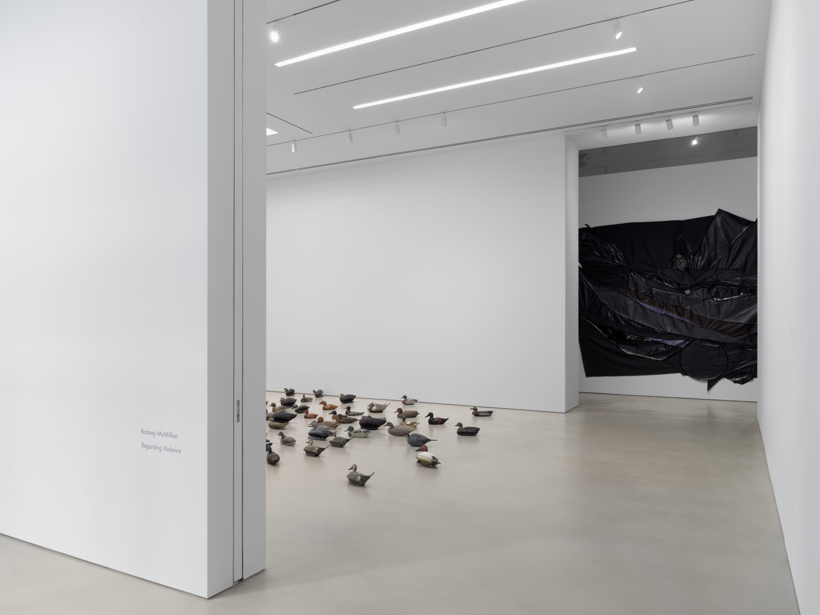 Installation view, Rodney McMillian,&nbsp;Regarding Violence,&nbsp;Petzel, 2022