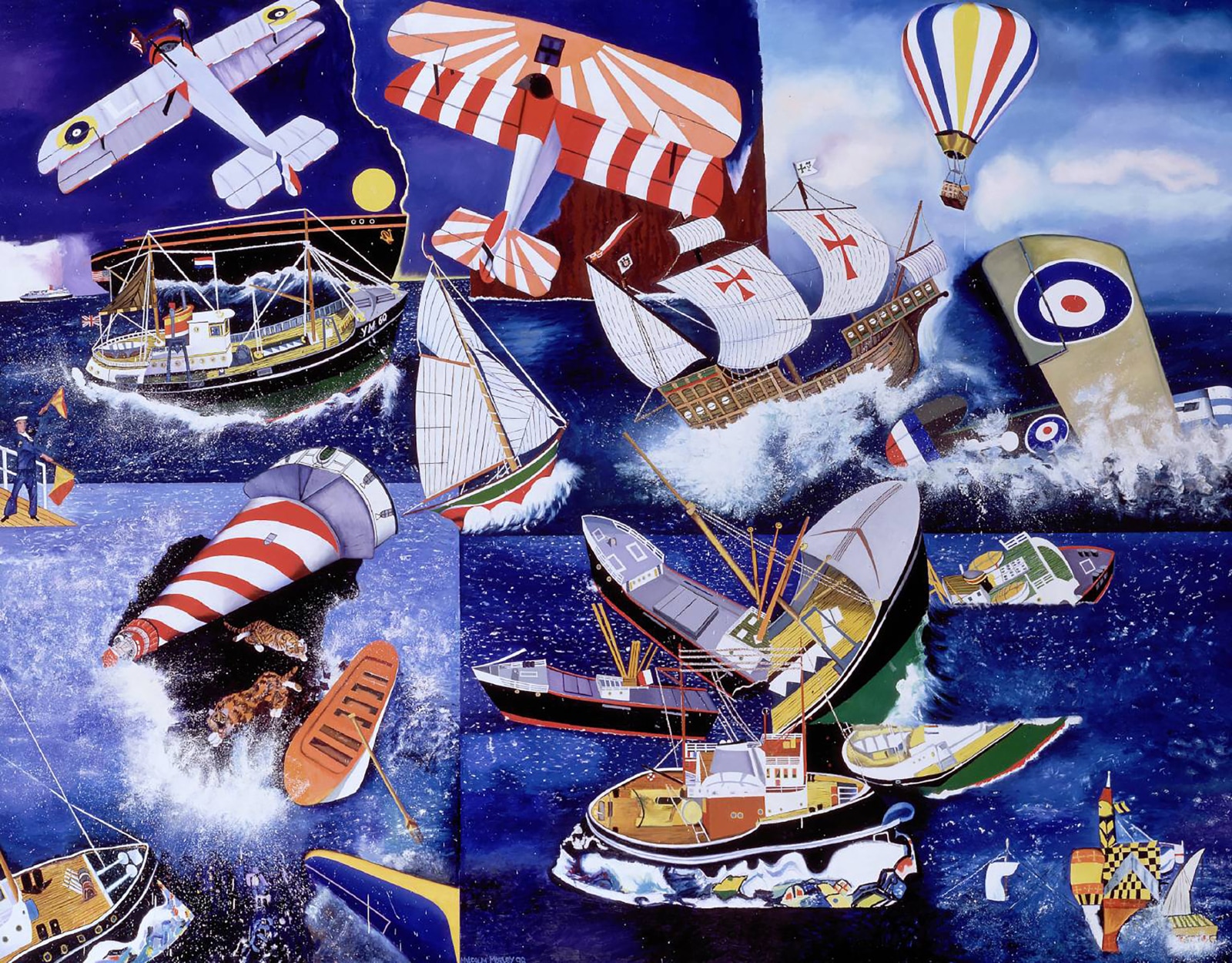 Malcolm Morley, Mariner, 1998, Oil on canvas, 116.2 x 147.6 inches. Collection of the Tate, UK.