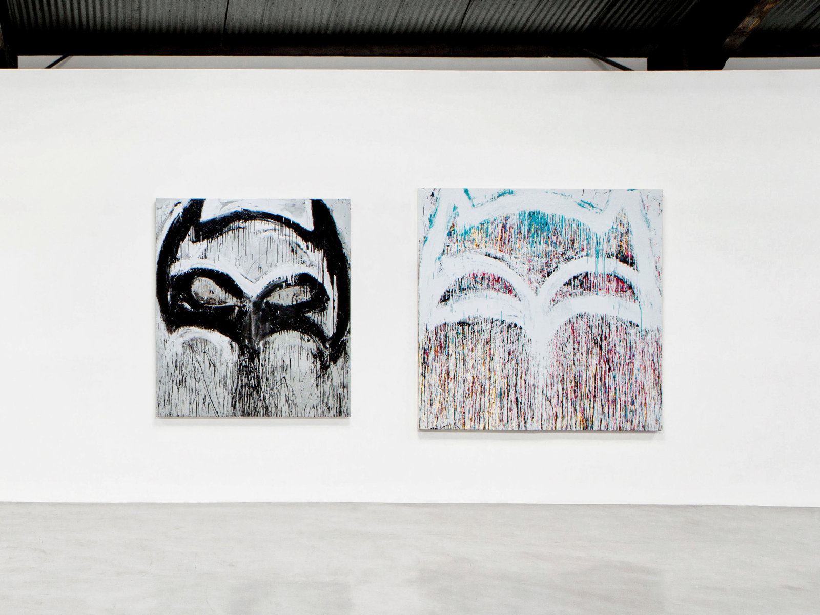 Installation view, Joyce Pensato: I Killed Kenny, Santa Monica Museum of Art, 2013.