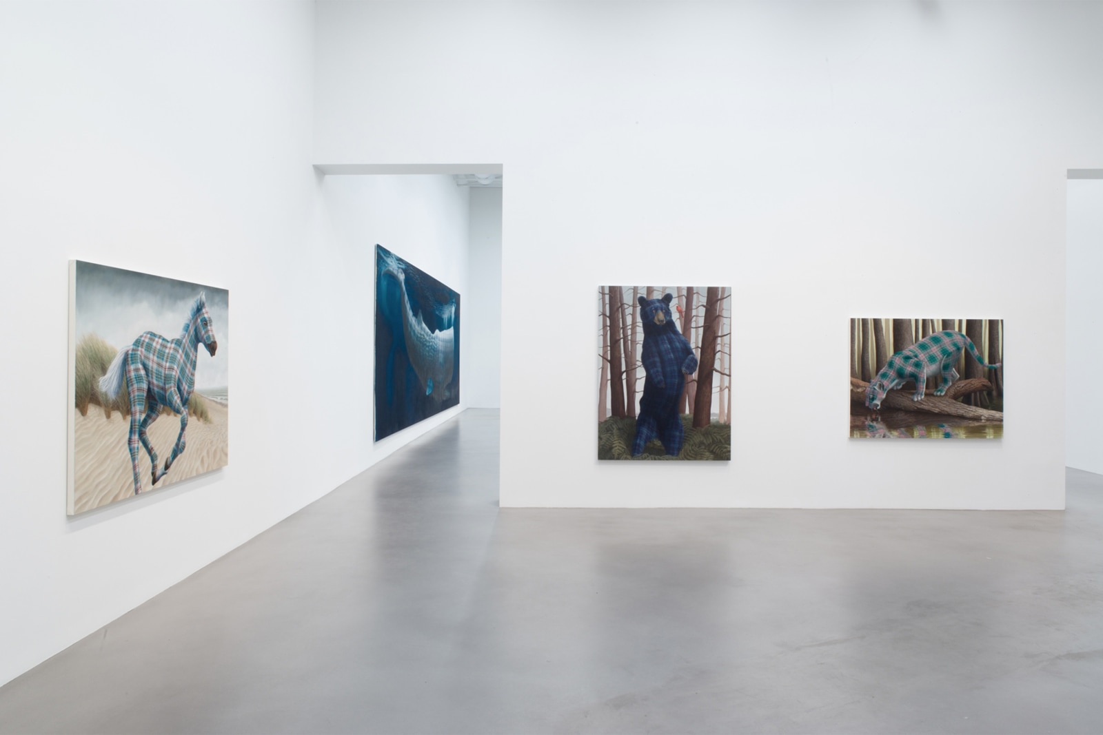 Installation view, Sean Landers,&amp;nbsp;North American Mammals, Petzel, 2014