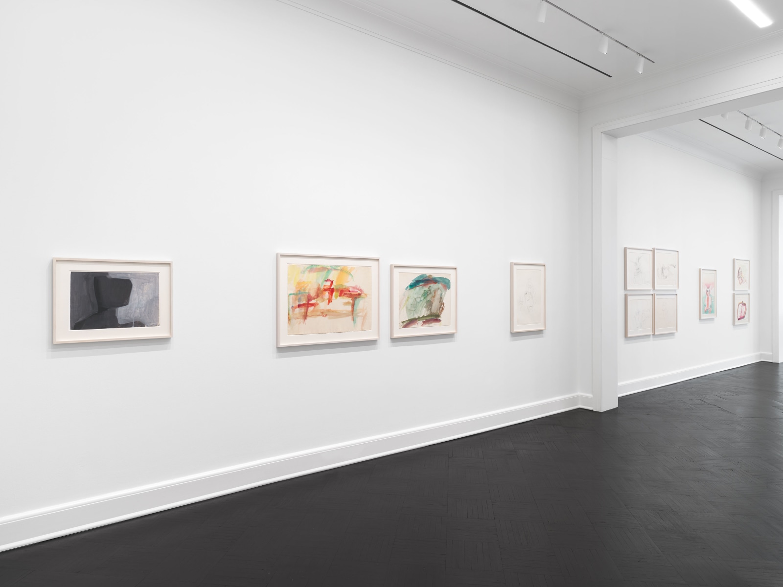 Installation view, Maria Lassnig, Drawings, Petzel, 2024