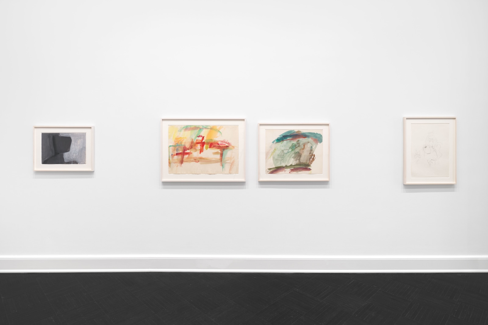 Installation view, Maria Lassnig, Drawings, Petzel, 2024