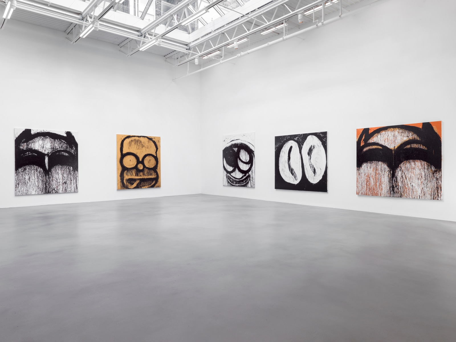 Installation view, Joyce Pensato: Batman Returns, Petzel, New York, 2012.