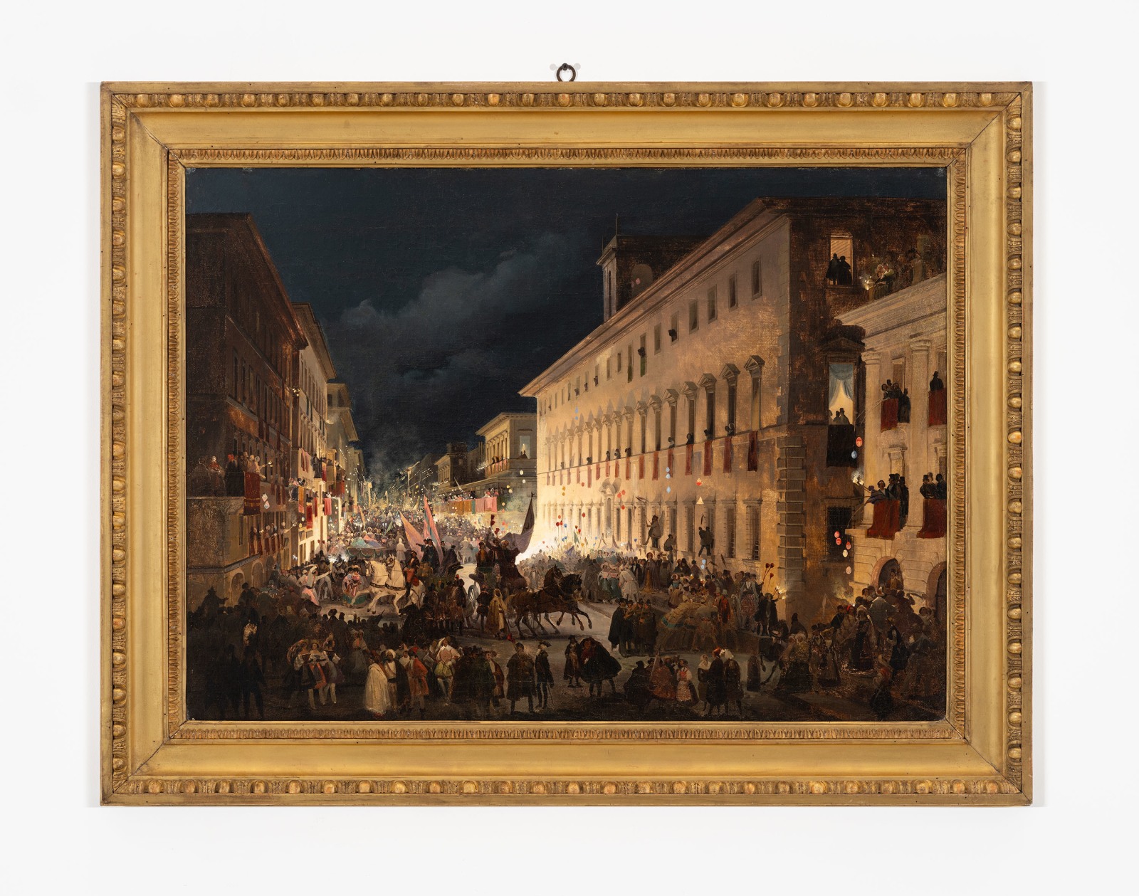 Ippolito Caffi (Belluno, 1809 &ndash; Lissa, 1866), Festa dei Moccoletti, via del Corso, Rome