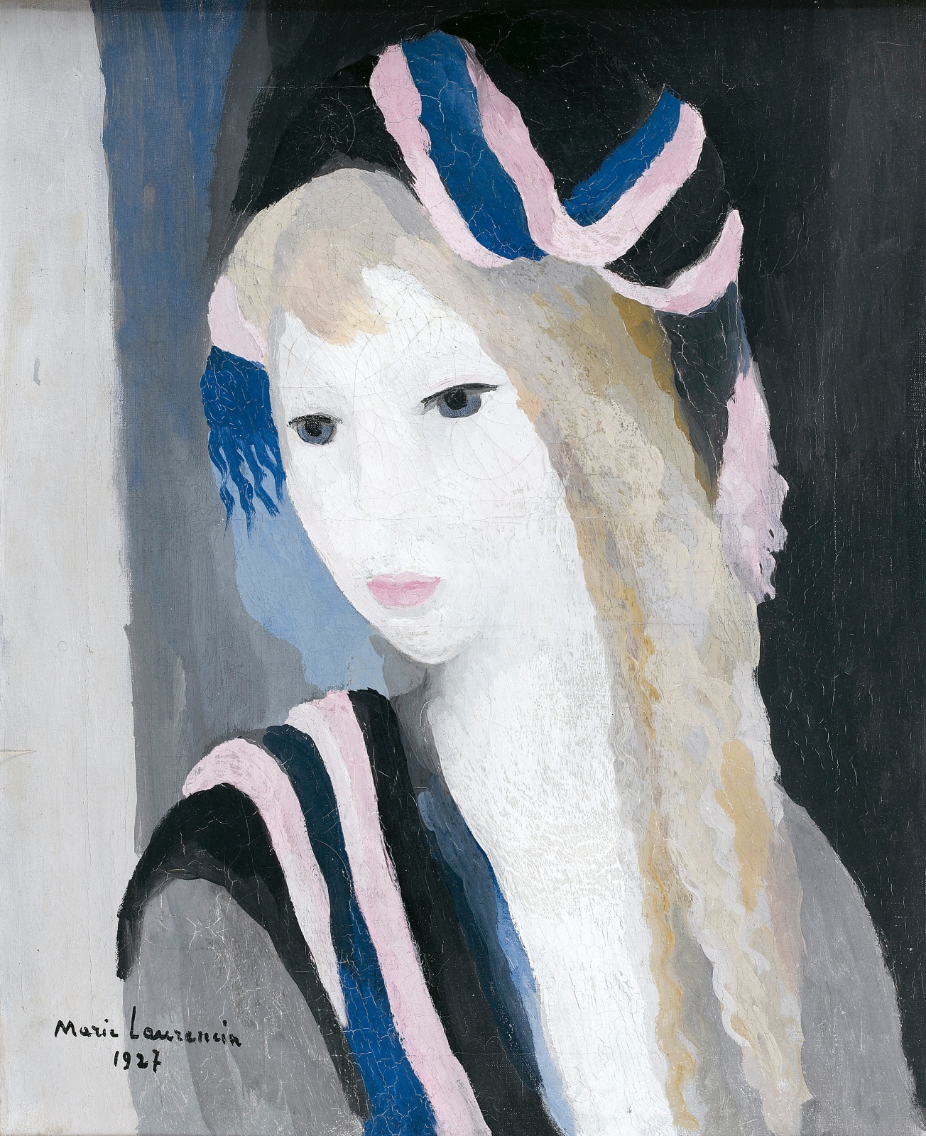 Marie Laurencin, Buste de femme (Bust of a Woman), 1927, Oil on canvas, 18 x 15 inches © Fondation Foujita / Artists Rights Society (ARS), New York / ADAGP, Paris 2023