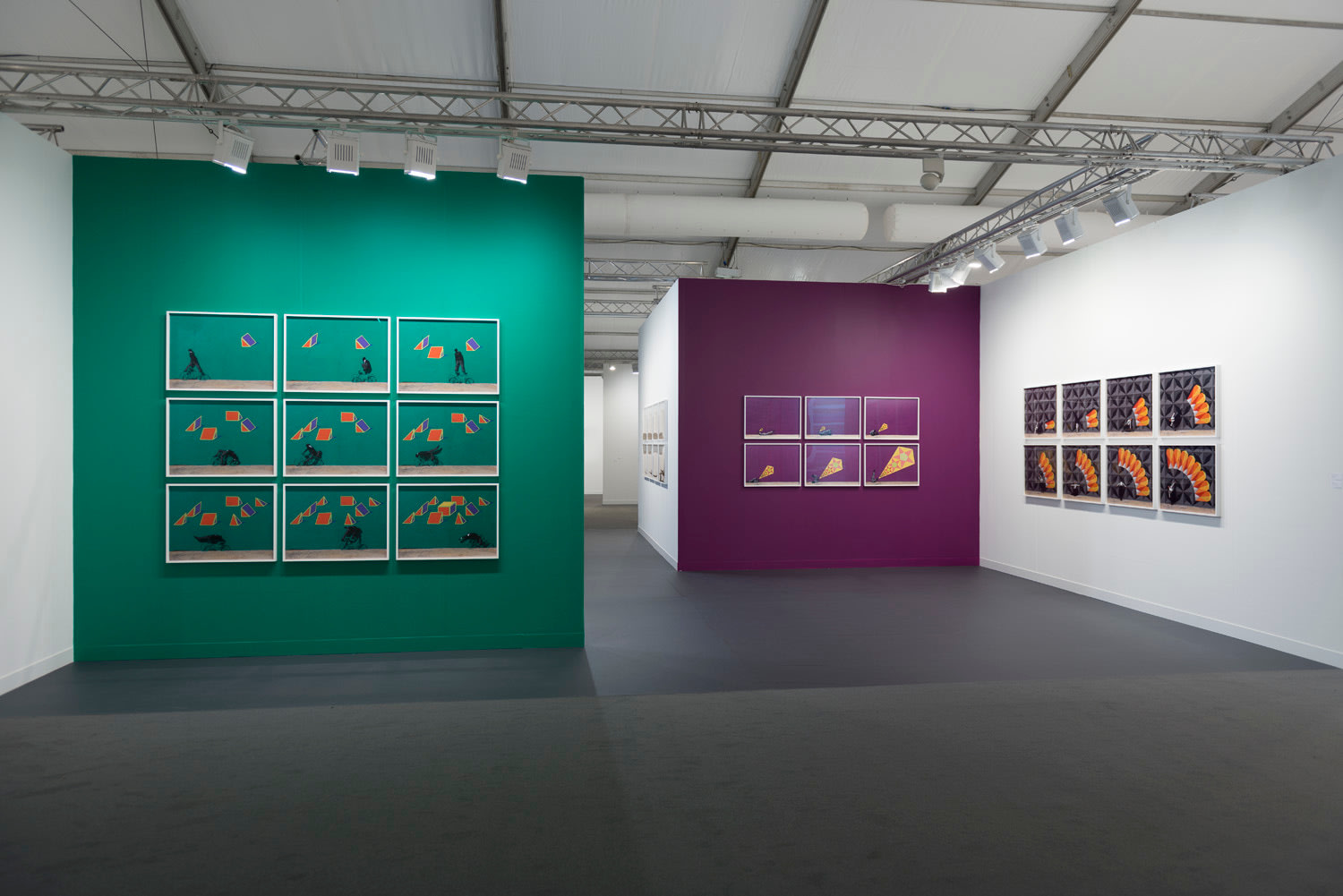 Installation view of Lehmann Maupin's booth at Frieze art fair in London 2019, view 2
