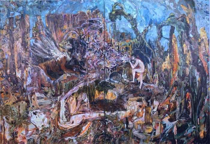 HERNAN BAS Oedipus and the Sphinx (proper answer to the riddle), 2008