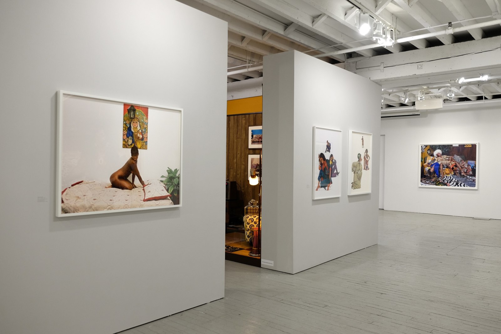 Muse: Mickalene Thomas Photographs and t&ecirc;te-&agrave;-t&ecirc;te, Installation view,&nbsp;Aperture Foundation, NY, NY