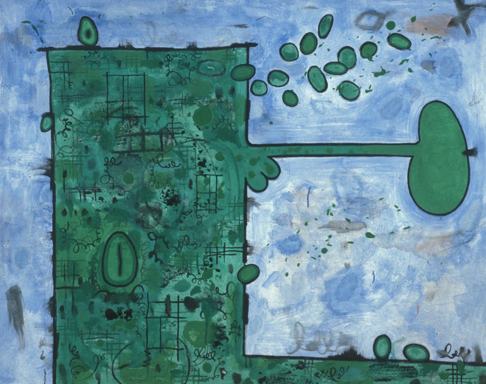 CARROLL DUNHAM, Green Box in a Blue Field, 1995-96