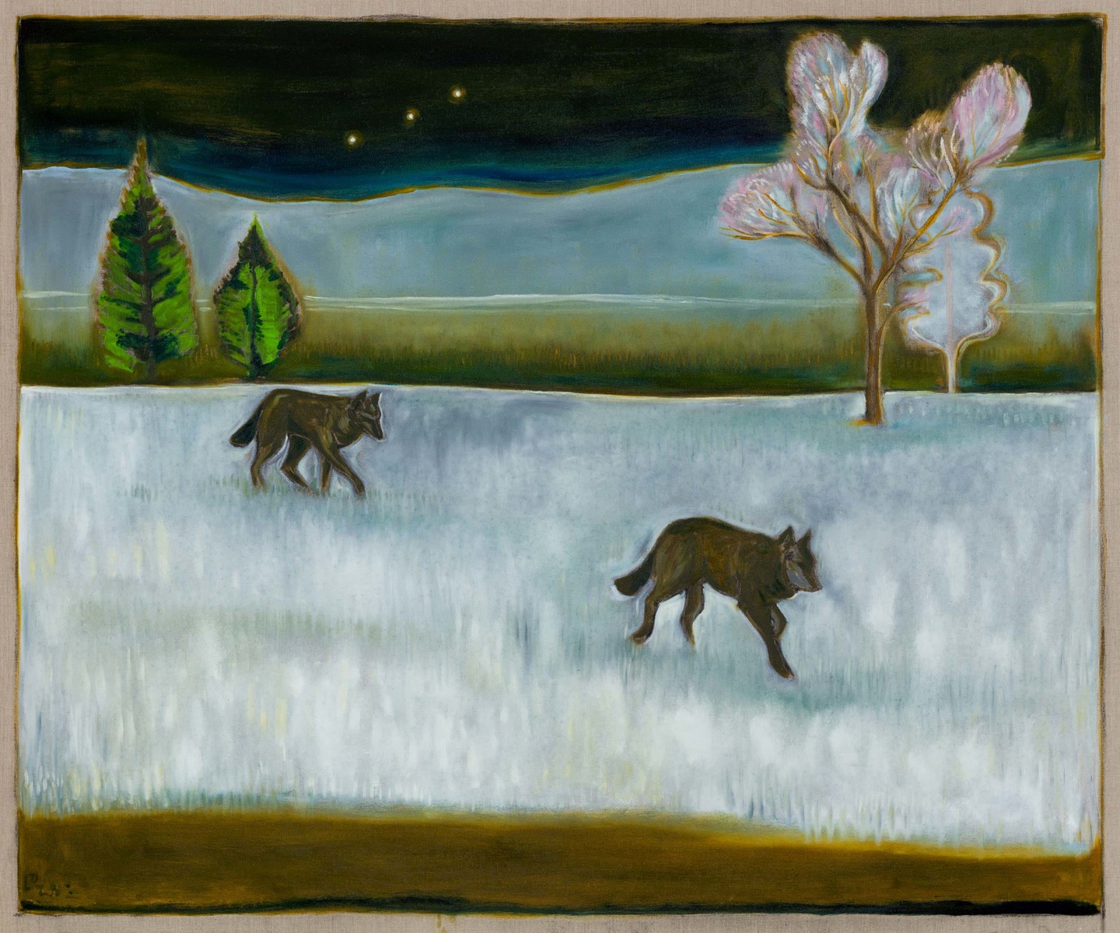 BILLY CHILDISH, 2 wolfs, 2025