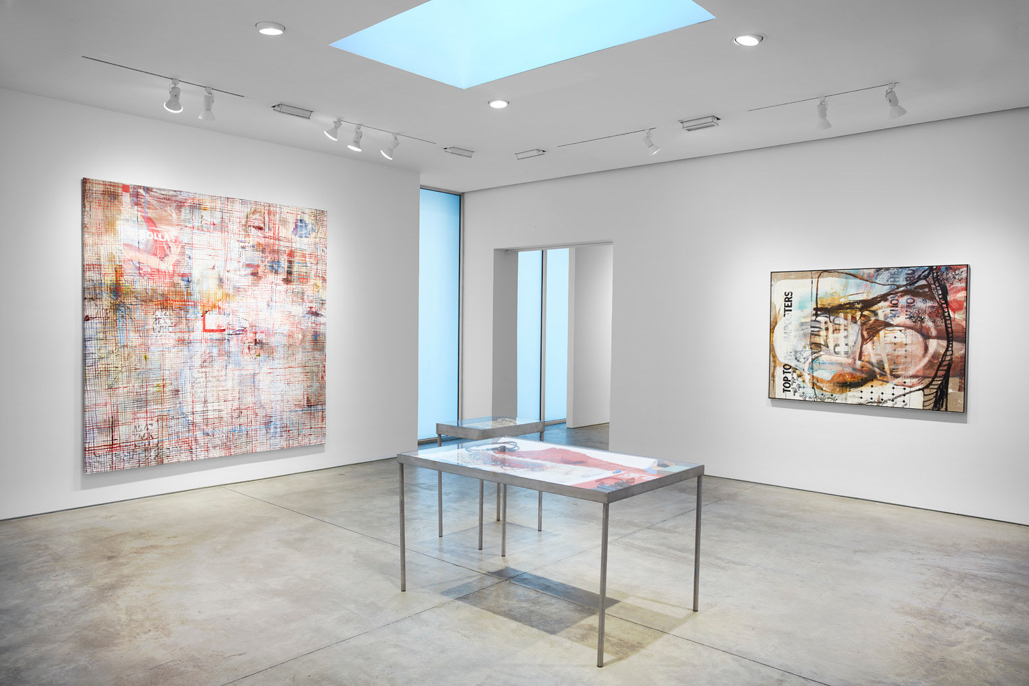 Mandy El-Sayegh,&nbsp;MUTATIONS IN BLUE, WHITE AND RED, Installation view at Lehmann Maupin, New York