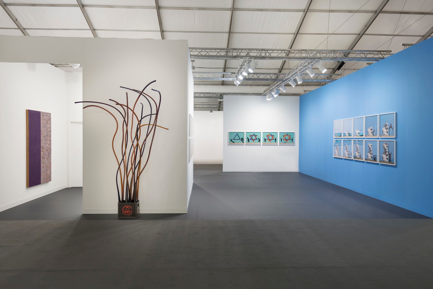 Installation view of Lehmann Maupin's booth at Frieze art fair in London 2019, view 1