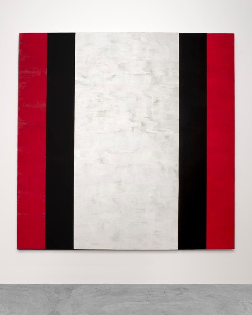 MARY CORSE Untitled (Red, Black, White), 2015