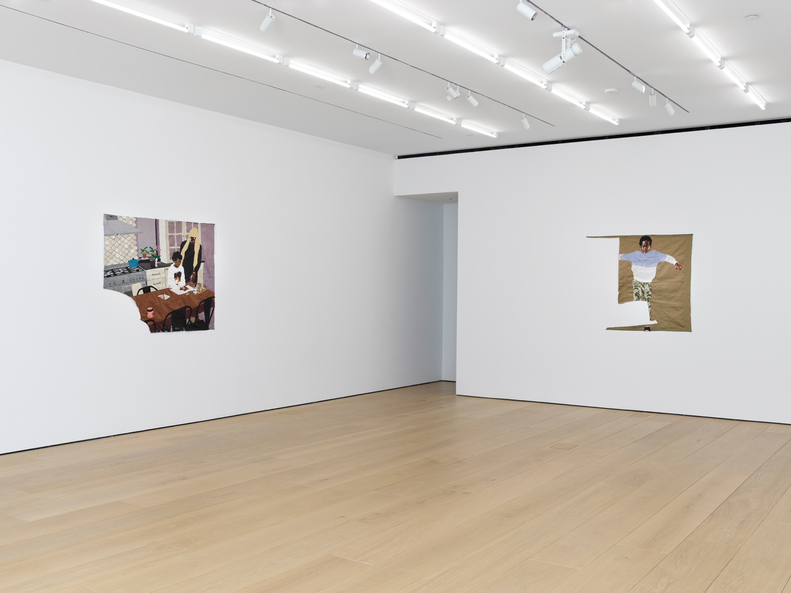 Third installation view of the exhibition Billie Zangewa: Wings of Change at Lehmann Maupin in New York