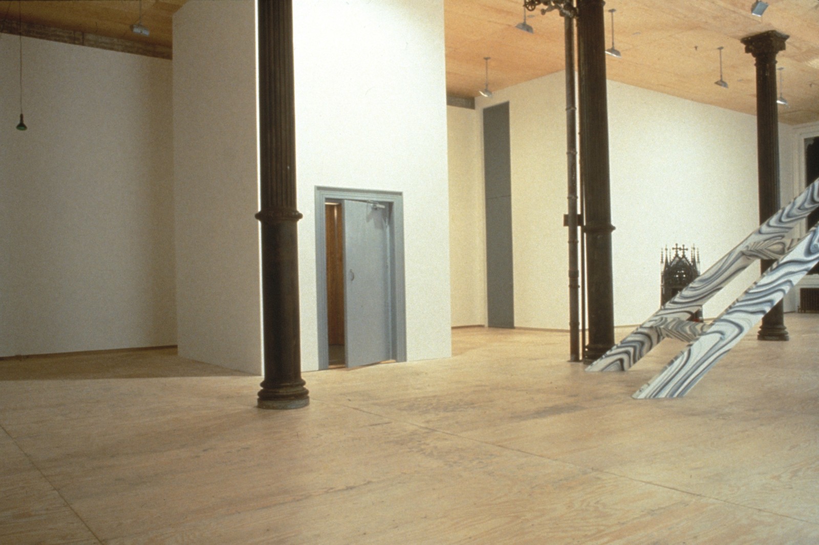 Installation view of Moving Structures at Lehmann Maupin in New York, view 1