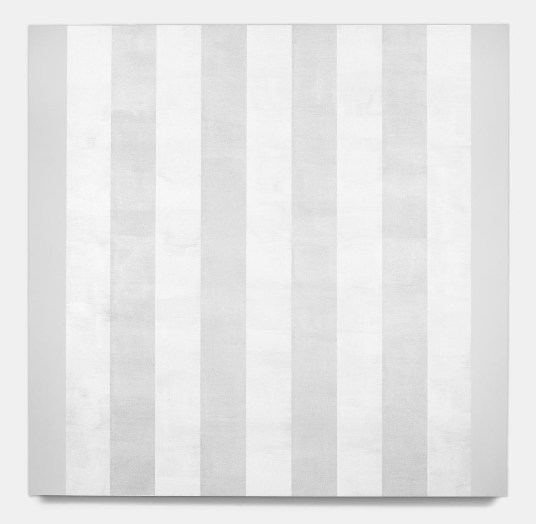 MARY CORSE Untitled (White Multiple Bands with Flat Sides, Beveled), 2012