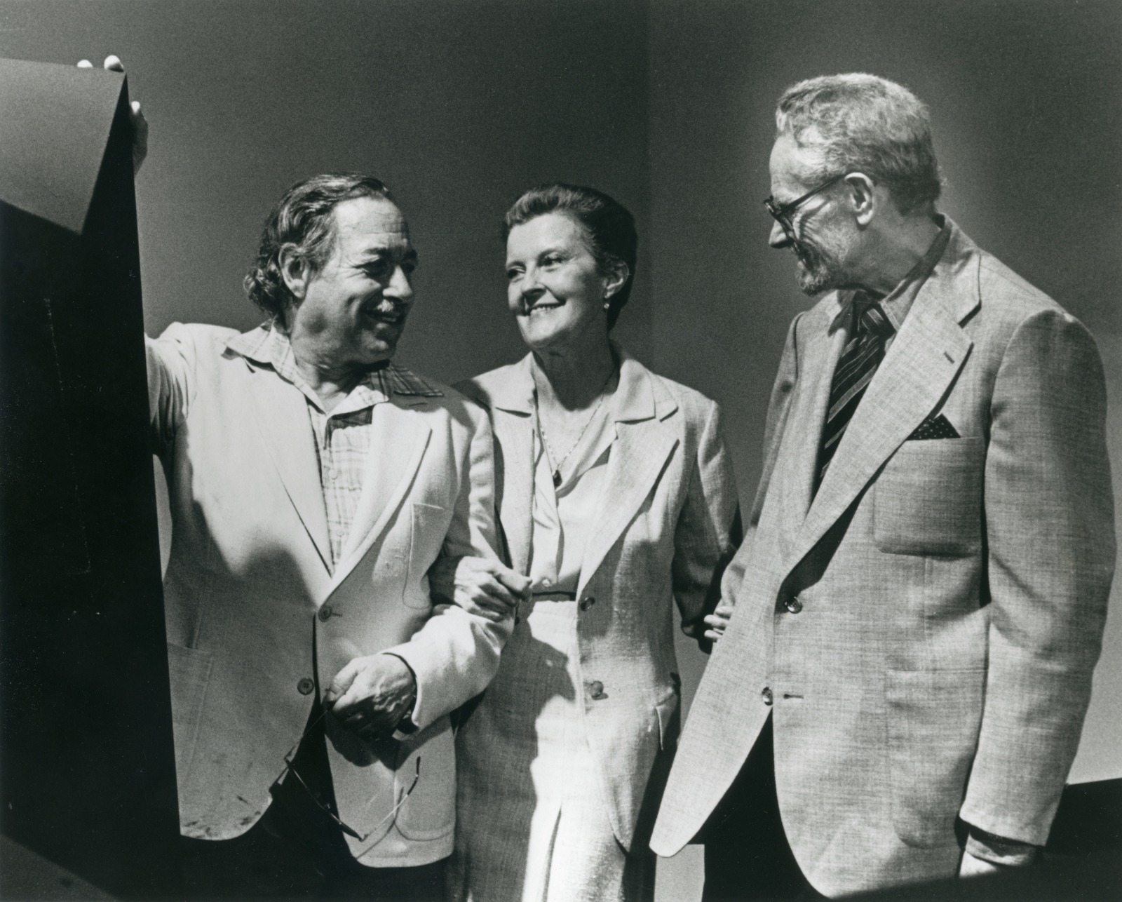 Tennessee Williams, Jane Smith, and Tony Smith at Pace Gallery, 1979