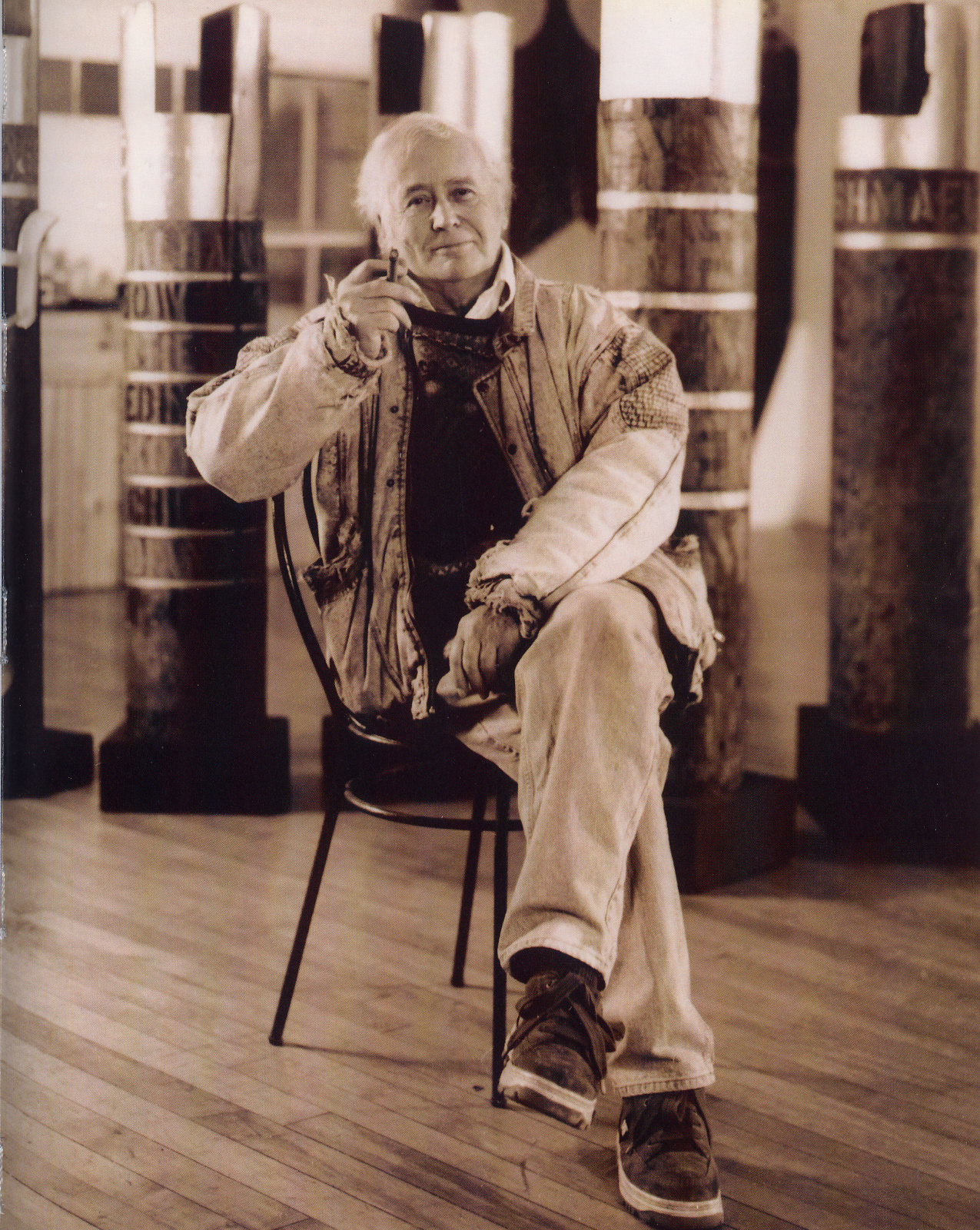 Robert Indiana in his studio, Vinalhaven, Maine